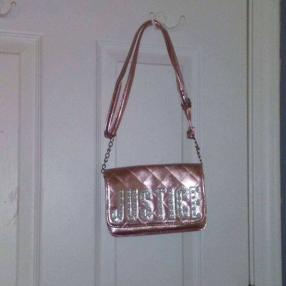 Rose gold shoulder purse